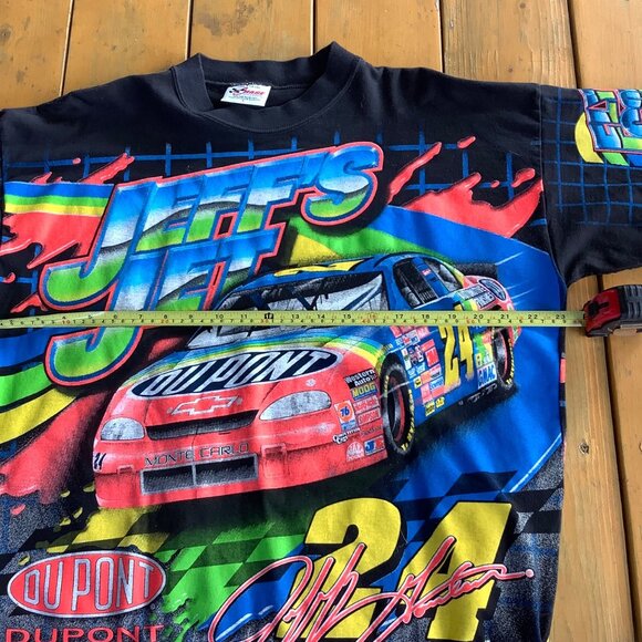 VTG Rare NASCAR #24 Jeff Gordon Jeff’s Jet All Over Print T-Shirt Men’s Large - Picture 5 of 15